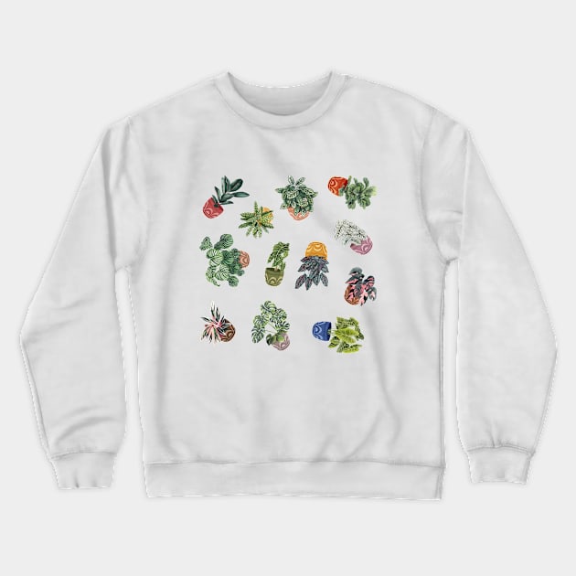 House Plants Illustration 1 Crewneck Sweatshirt by Gush Art Studio 1